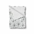 thumbnail image 2 of Black and White Soft Flannel Fleece Throw Blanket, Abstract Dandelions Flying in the Air Monochrome Curly Stems and Dots, Cozy Plush for Indoor and Outdoor Use, 50" x 70", Black White, by Ambesonne, 2 of 6