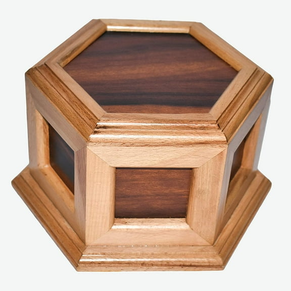 Handmade Rosewood Wooden Urns for Human Ashes Adult Large - Wooden Box Funeral Cremation Urns for Ashes Engraving (Beechwood, 7.5" x 8" x 5.5" - 160 lb or 72 kg)
