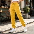 thumbnail image 2 of Womens High Waisted Baggy Sweatpants Fleece Lined Sweatpants Fall Winter Athletic Joggers Lounge Trousers Cinch Bottom Sweatpants, 2 of 5