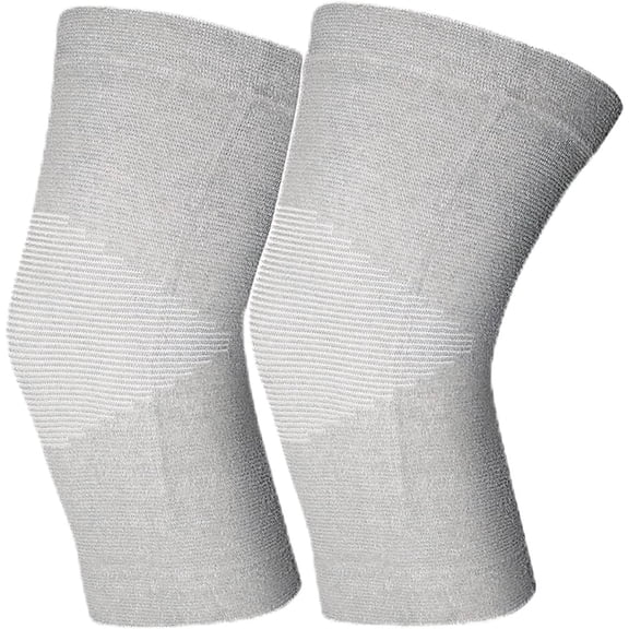 XIRQI Bamboo Knee Sleeve for Knee Pain - One Pair Compression Bamboo Knee Sleeves for Women Knee Pain Knee Sleeves Plus Size (Gray, Large)