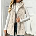 thumbnail image 6 of Winter Vest Fleece for Women Plus Size Cozy Warm Fuzzy Hooded Sleeveless Jackets Lightweight Casual Leisure Zipper Waistcoat Outerwear with Pockets, 6 of 8