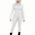 thumbnail image 2 of Sakmal Athletic Womens Jumpsuit Gym Stretchy Solid Slim Leg Overalls Hooded Long White Sleeveless Pants with Pockets, 2 of 5