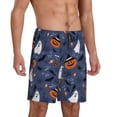 thumbnail image 6 of Mens Pajama Shorts, fun halloween pumpkin Sleep Shorts Men Pajama Bottoms Lounge PJ Shorts with Pockets, 6 of 6