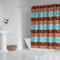 thumbnail image 2 of Blue and Brown Geometric Pattern Shower Curtain 84"x72" ,Bathroom Decorative Shower Curtains Set with 12 Hooks,Modern Waterproof Washable Shower Curtain, 2 of 6