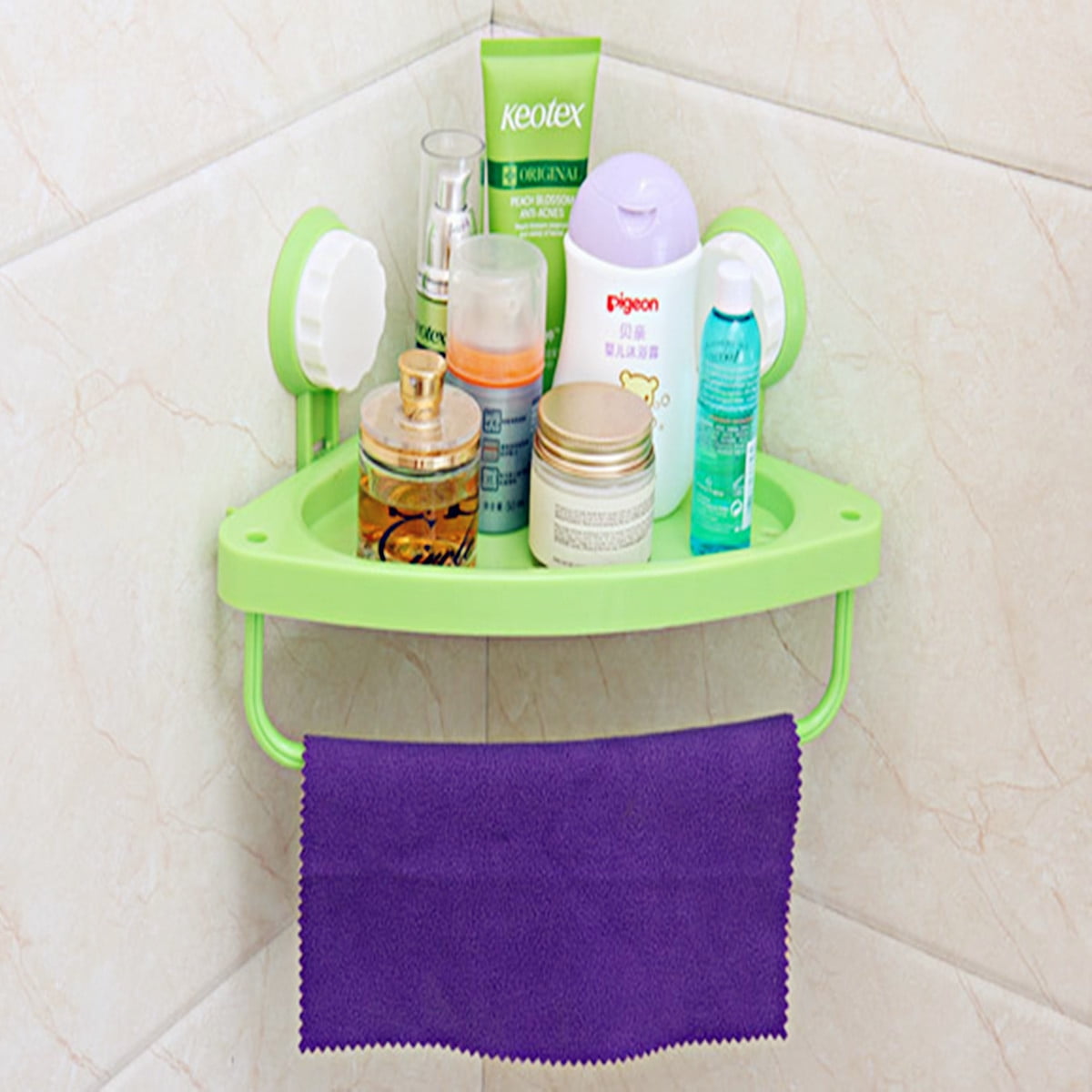 Bestller Suction Corner Shower Basket Bath Caddy Triangle Storage