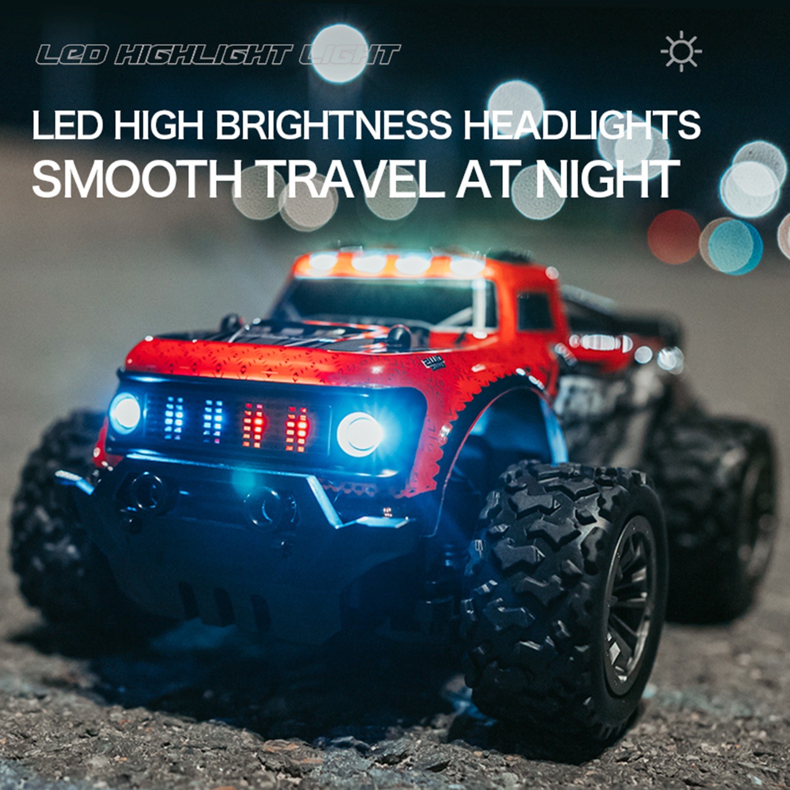 2.4GHz Remote Control Short Truck 25KM/H Off Road Car with LED Light