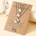 thumbnail image 1 of TIMIFIS Collier en Acier Inoxydable en Forme de Cœur, Collier Carte Parent-Enfant 3 Pcs, Cadeau de la Saint-Valentin, 1 of 6