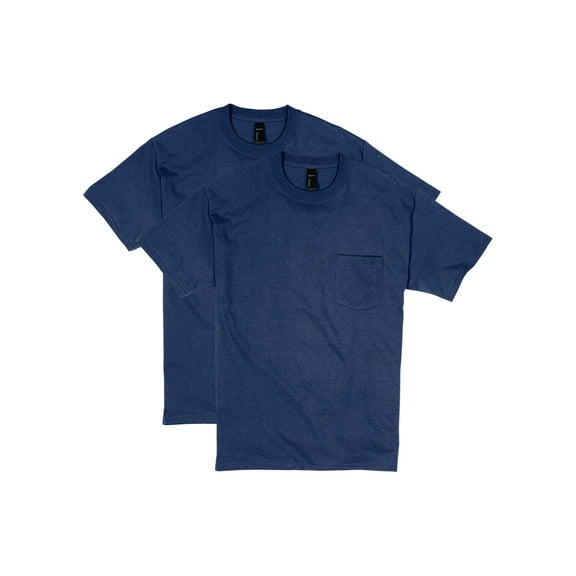 Hanes Beefy-T Unisex Pocket T-Shirt, Value 2-Pack Navy 2XL