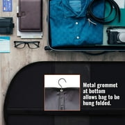 Plixio 60 Black Garment Bags Suit Bag for Hanging Clothes, Travel & Clothing Storage for Dresses, Suits - Closet Organizer