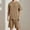 Khaki, variant on Bcfgryg Men's Summer Solid Color Pullover Casual Style Short Sleeve Shorts Homewear Set Mens Robes