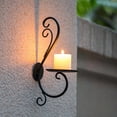thumbnail image 3 of Sziqiqi Chrismas Decor Table Centerpieces Wall Candle Holder Black Iron Candle Sconces for Home Living Room Dinning Room Decor Set of 2, 3 of 7