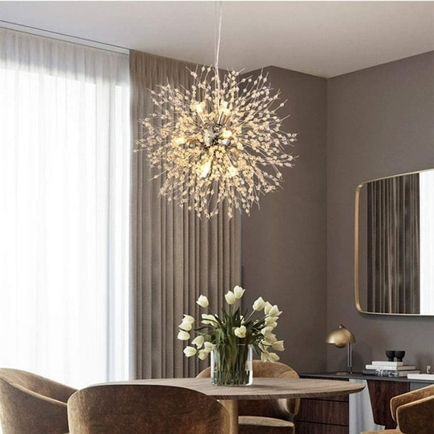 8 Lights Modern Crystal Chandeliers Pendant Lighting Dandelion Firework Chandelier For Living Room Dining Bedroom Hallway Dia 15 7 Inch G9 Base Bulbs Not Included Com 8 Lights Modern Crystal Chandeliers, Ikea Hanging Candle Chandelier Non Electric