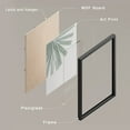 thumbnail image 4 of PixonSign Framed Wall Art Washed Out Banana Palm Leaf, Set of 4 Pastel Tropical Plant Wall Decor Arts, Nature Botanical Wall Décor, Adhesive Canvas Poster, Modern Home Artwork - 8"x10" Black, 4 of 5