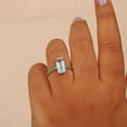 thumbnail image 5 of Baguette Aquamarine & Emerald Ring, Minimalist Ring, 925 Sterling Silver Ring, Engagement Ring, Proposal Ring, Handmade Jewelry, 5 of 5