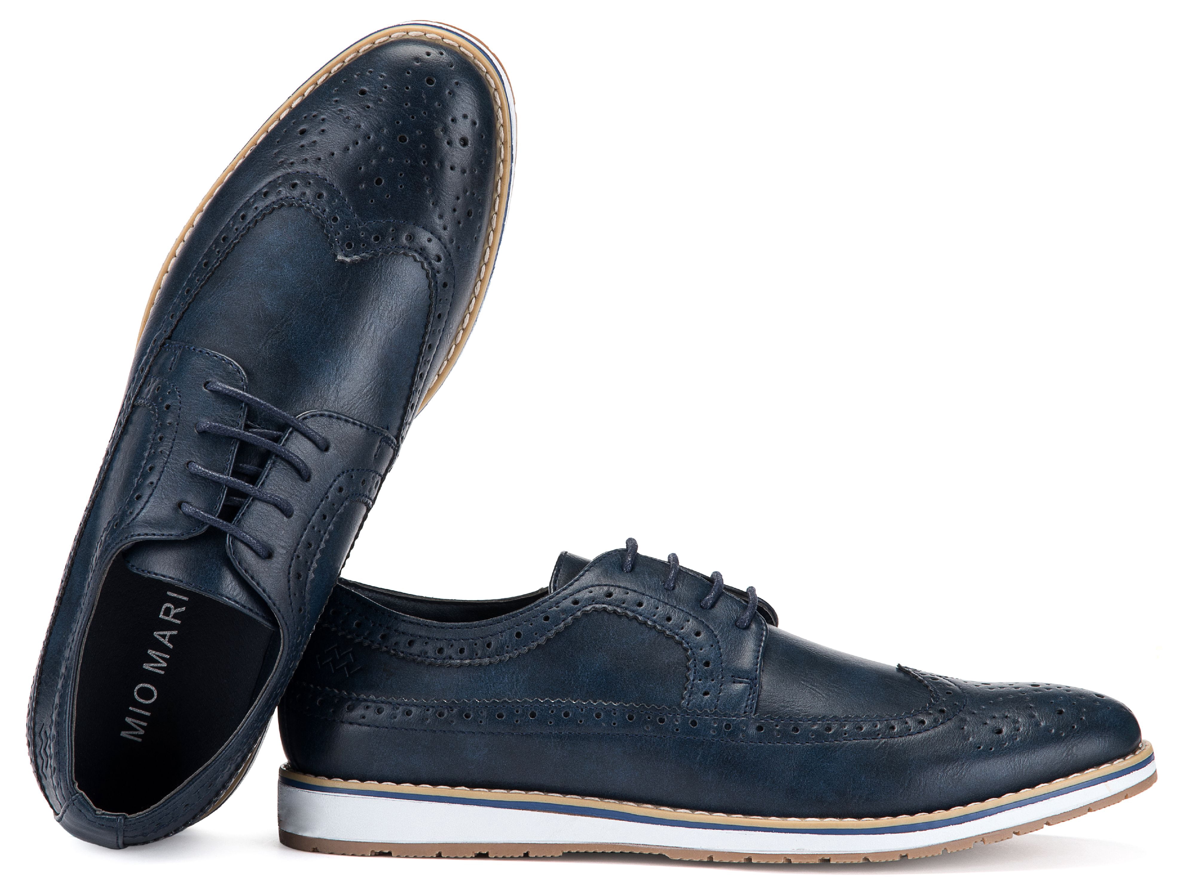 Mio Marino Classic Wingtip Oxford Dress Shoes for Men w/ Elegant Shoe Bag