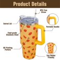 thumbnail image 3 of 40 oz Fall Tumblers with Handle and Straw, Pumpkin 40oz Stainless Steel Vacuum Insulated Travel Coffee Mug Cup Water Bottle, Thanksgiving Autumn Decor Stuff Accessories Gifts for Women, 3 of 6