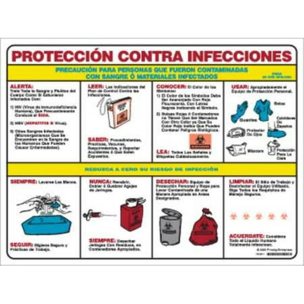 Brady Ps125s Poster 18x24 Bloodborne Pathogen Spanish Walmart Com Walmart Com