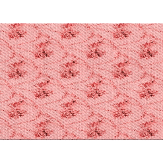 Ahgly Company Machine Washable Indoor Rectangle Transitional Pastel Pink Area Rugs, 4' x 6'