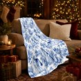 thumbnail image 3 of Chinoiserie German Shepherd Dog Garden Scene, Festive Pet Portrait Pattern, Warm Flannel Blanket for Living Room and Reading Nook, Dog Lovers Friendship Gift, Pet Lover Home Decor, 3 of 9