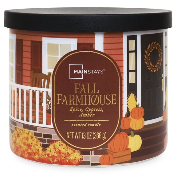 Mainstays 3-Wick Fall Farmhouse Scented Candle, 13-Ounce