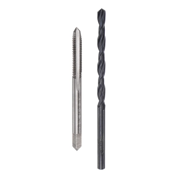 Uxcell Tap and Drill Bit Set 8-32 UNC Thread Tap & 9/64" Black Oxide Twist Drill Bit Tapping Tools