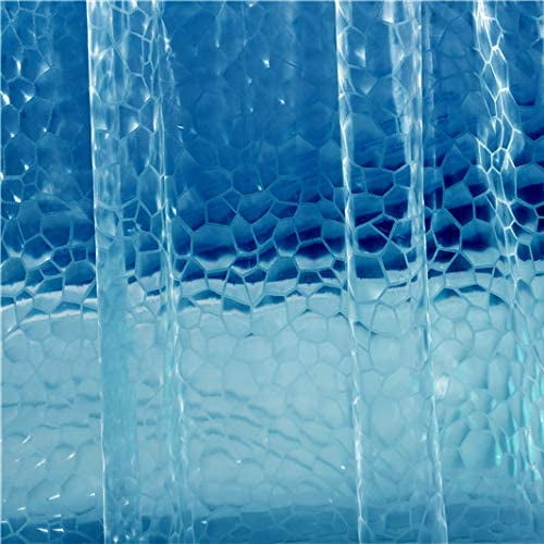 Blue Shower Curtain Liner Heavy Duty EVA New 3D Water Cube Clear Shower Curtain Liner No Odors, No Chemicals, Eco Friendly