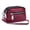 #02 Burgundy, variant on Women Genuine Leather Coin Purse Small Wristlet. 3 Zip Coin Pouch Card Holder Wallet. Soft Split Real Leather. No Credit Card Slots.