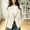 Beige, variant on Women's Double Breasted Blazer with Gold Buttons and Notched Lapel Long Sleeve Versatile Work Office Business Casual Jacket.