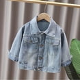 thumbnail image 6 of DJDLJWCJ Girls Denim Jacket (18M-12Y) Long Sleeve Button Down Girls Jean Jacket Cute Fall Winter Jacket for Toddler Kids Blue Size 2T, 6 of 10