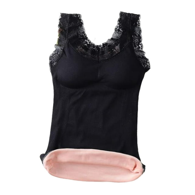 Qarigey Chinlon Mujer Chaleco Térmico Mantener el Calor Flexible Correa de Hombro Lavable Reutilizable Invierno Otoño Lencería Ropa Interior Ropa interior Negro Talla grande