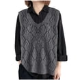 thumbnail image 3 of Rvasteizo Tank Tops for Women Solid V Neck Knit Sleeveless Loose Hollow Pullover Breathable Ladies Blouse, 3 of 5