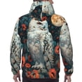 thumbnail image 7 of Rateoe Moon Flower White Owl Pattern Mens Hoodie, Pullover Hooded Sweatshirt, Kangaroo Pocket Hoodie Ideal for Daily Wear, Travel and Home-X-Large, 7 of 7