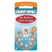 Rayovac Hearing Aid Size 13 Batteries on 8 Pack Dial Card, 1.4-volt