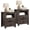 Black Oak, variant on Papajet 17.7"W Farmhouse Nightstand Set of 2, Wooden Side Table with Drawers & Open Shelf, Narrow Bedside End Table for Bedroom, Rustic Honey Brown