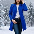 thumbnail image 5 of Women's Notch Lapel Double Breasted Trench Coat Classic Mid Length Outerwear Jacket Coat With Cuff Buckles Long Sleeve Solid Color Casual Daily Wear Work Office Travel | CSEONE,Dark Blue XL, 5 of 9