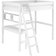 thumbnail image 1 of Swan Solid Wood Twin Loft Bed with Built-In Desk in White, 1 of 8