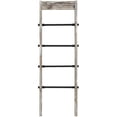thumbnail image 6 of MyGift Wall-Leaning Rustic Wood and Industrial Black Metal Pipe Towel Rack, 6 of 7