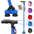 thumbnail image 1 of Bastón plegable BigAlex con luz LED, base cuádruple pivotante, ajustable y bolsa de transporte para hombre y mujer., 1 of 5