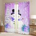 thumbnail image 4 of Homewish Cartoon Winter Snowman Black Out Curtains for Kid, Santa Claus Gifts Curtains Pack of 2 (42x63 Each), Dreamy Purple Christmas Bedroom Curtains, Curtains and Drapes Bedroom Decor, 4 of 6