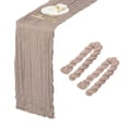 thumbnail image 1 of 2 Paquetes de Caminos de Mesa de Gasa Color Marrón Claro 35.4" x 118" para Bodas y Fiestas, (10 Pies), 1 of 6