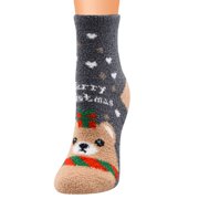 Socks Women Casual Christmas Coral Fleece Pattern Socks Tube Comfortable Xmas Socks Sports Socks