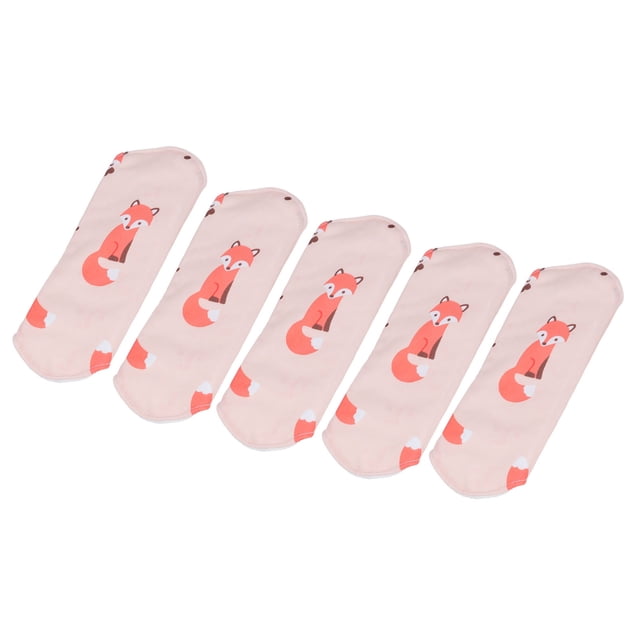 Pad 5PCS Reusable Panty Liner Cute Red Fox Pattern 18x20cm Leak Proof Cloth Panty Liner
