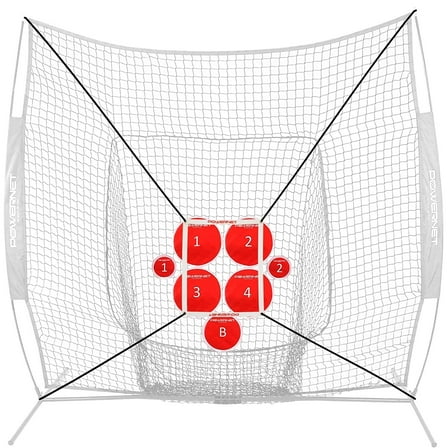 PowerNet Pitch Perfect Targets & Strike Zone Attachment for 7x7 Pitching Net, Attachments for Softball Baseball Pitching Net Trainer to Increase Accuracy, 3 Size Pitching Target Set & Strike Zone