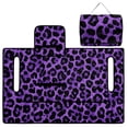 thumbnail image 4 of COEQINE Quilted Golf Cart Seat Cover, Folds Like a Bag with Handle for Easy Carry, Universal Fit 51.2"x30.3" for EZGO Yamaha Club Car 2-Seaters, 4 Pockets, Purple Leopard Print, 4 of 8