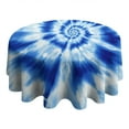 thumbnail image 4 of Blue Tie Dye Mandala Pattern Round Tablecloth 60"x60",Wrinkle Wipeable Table Cloth for Kitchen Dining Room Picnic Patio Party, 4 of 6