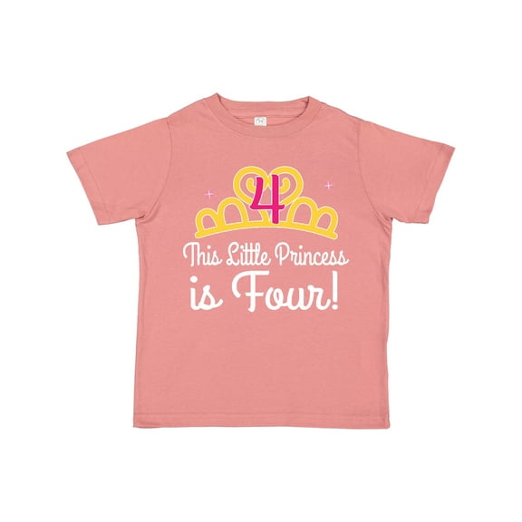 Inktastic 4th Birthday Princess Girls Crown Girls Toddler T-Shirt