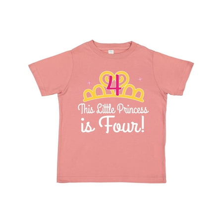 

Inktastic 4th Birthday Princess Girls Crown Gift Toddler Toddler Girl T-Shirt