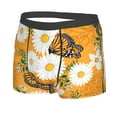 thumbnail image 2 of Balery White Floral and Butterflies Men's Boxer Briefs, Soft and Breathable Cotton Underwear with nylon Waistband-Small, 2 of 9
