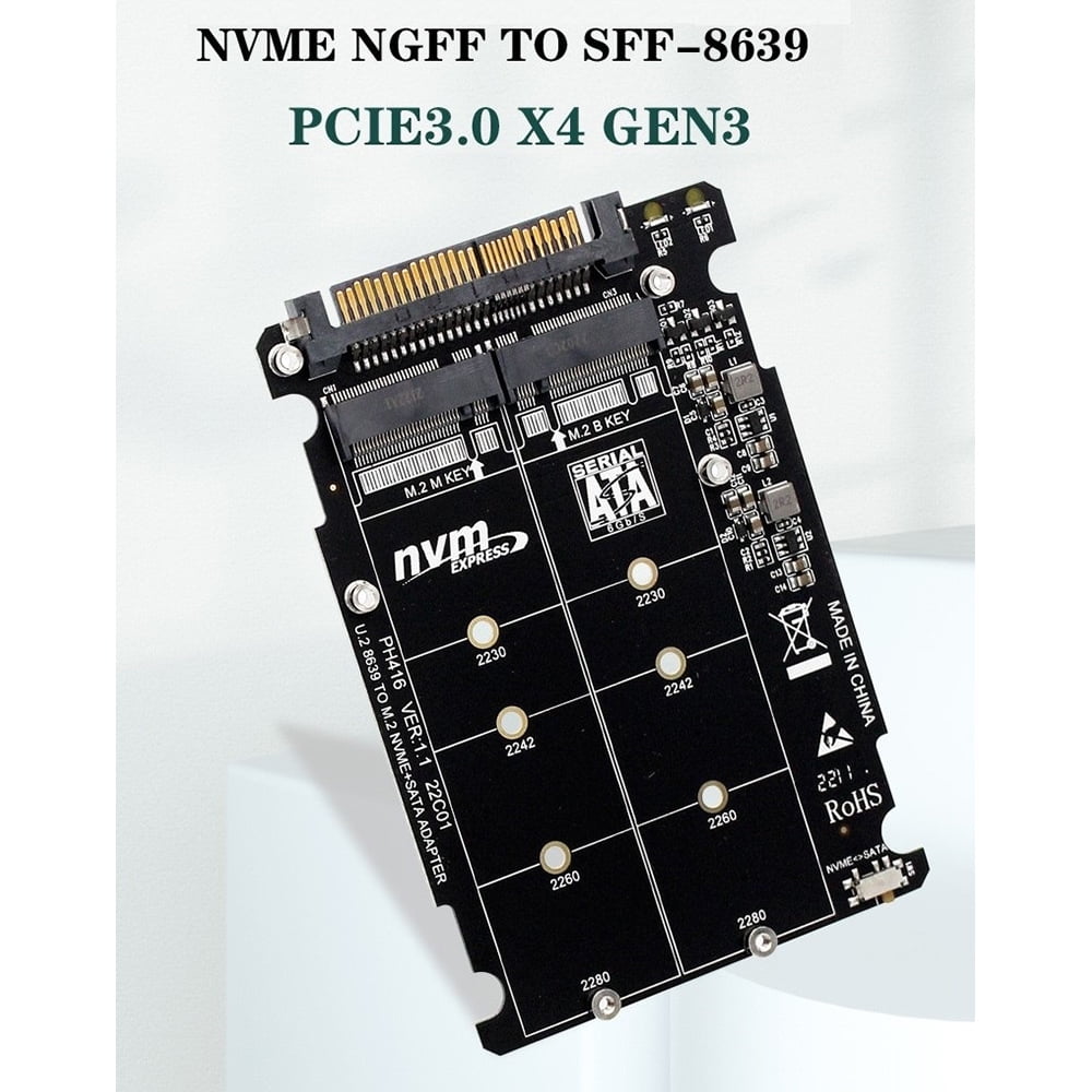 CARTE ADAPTATEUR M.2 NGFF vers ordinateur SATA double SSD PCI PCIe NVMe