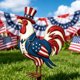 thumbnail image 5 of Metal Rooster Porch Decor Statues Decor Hand Crafts Ornament, 5 of 7